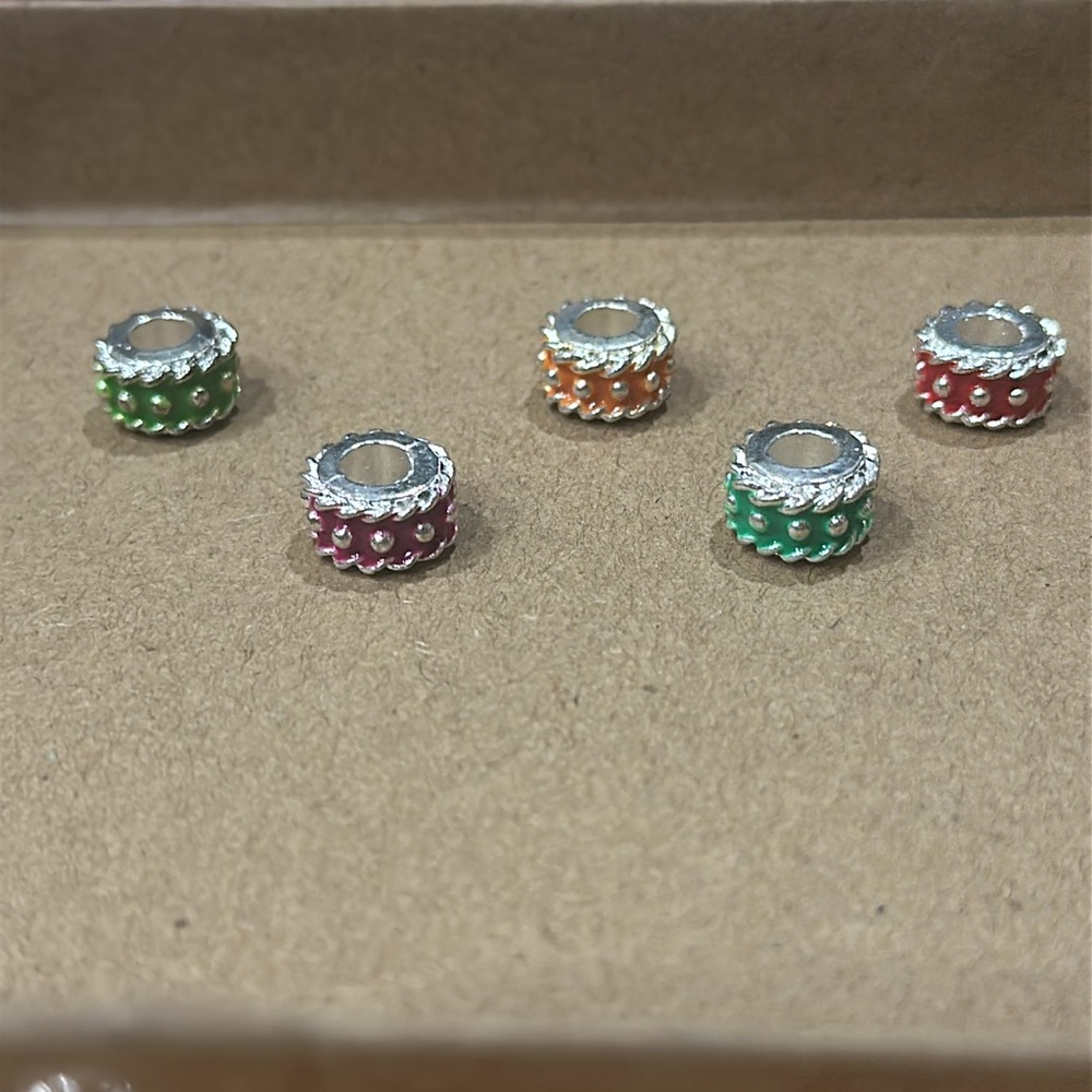 1x Green Wheel Bead Charm Silver Fit Eupropean Chain Bracelet